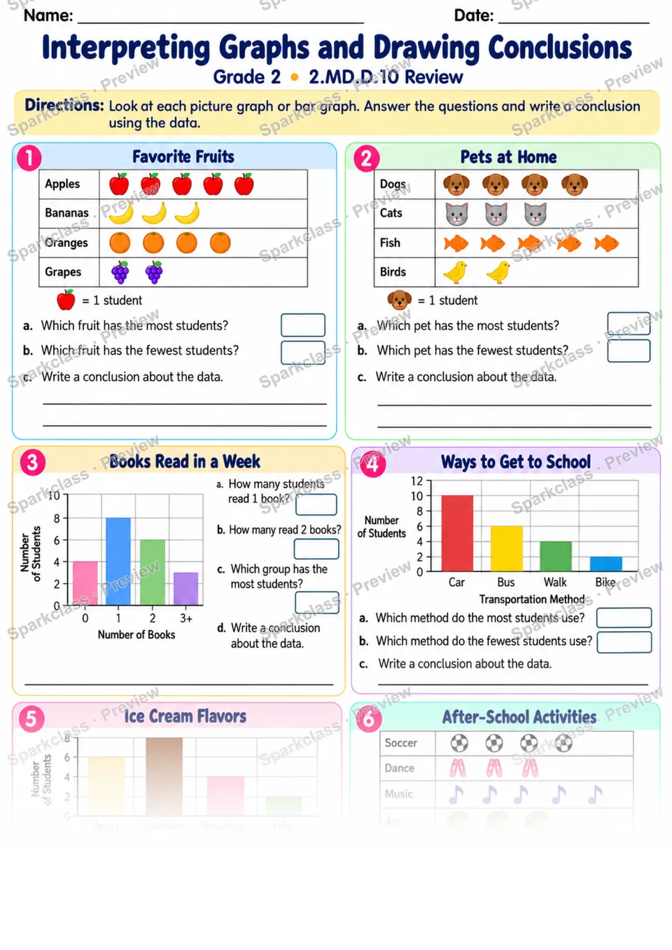 2.MD.D.10 · Graph Review — Grade 2 worksheet preview
