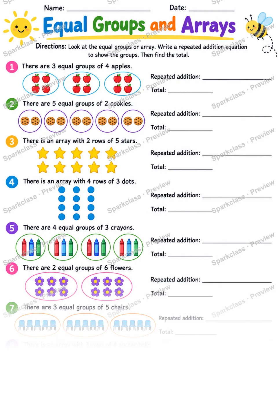 2.OA.C.4 · Equal Groups — Grade 2 worksheet preview