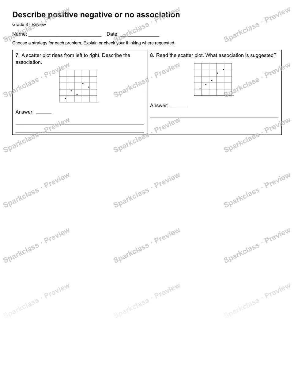 Describe positive negative or no association — Review — page 2