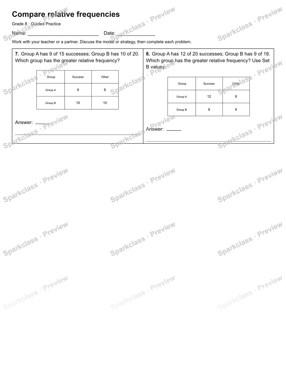 Compare relative frequencies — Guided Practice — page 2