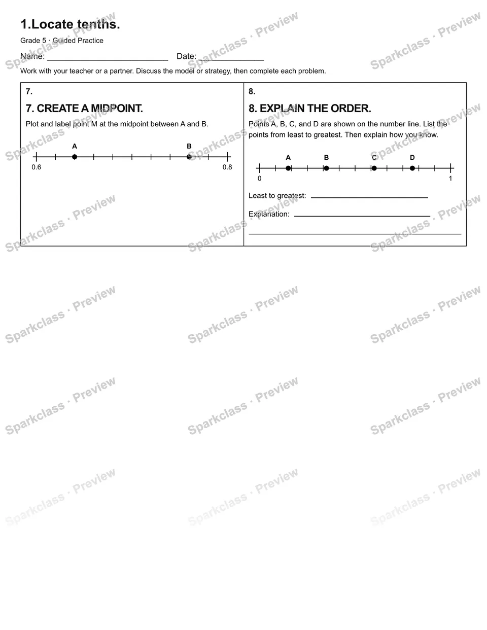 1.Locate tenths. — Guided Practice — page 2