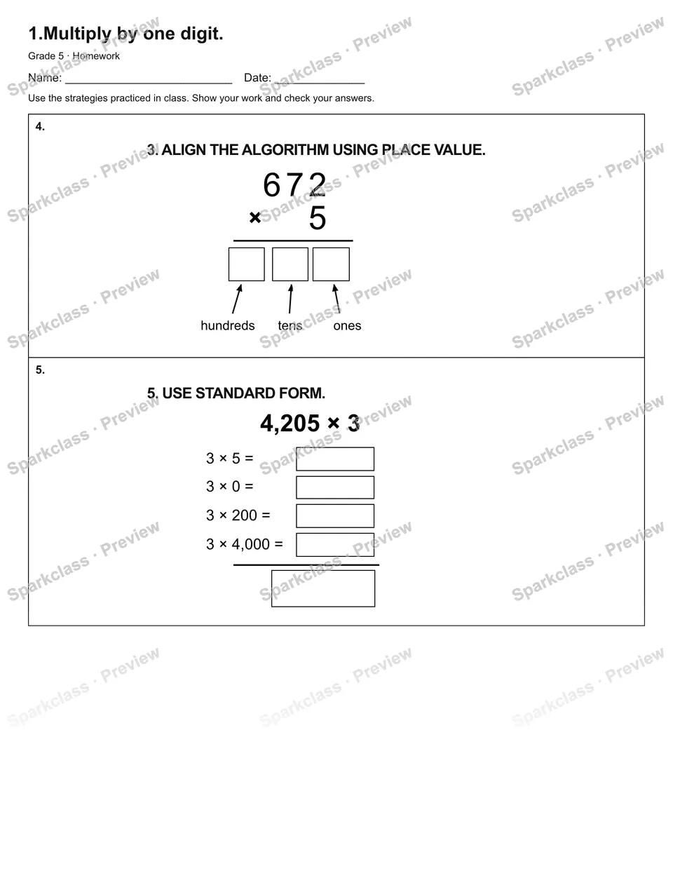 1.Multiply by one digit. — Homework — page 2