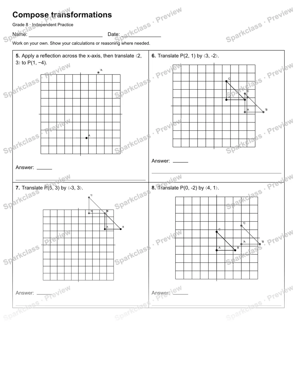 Compose transformations — Independent Practice — page 2