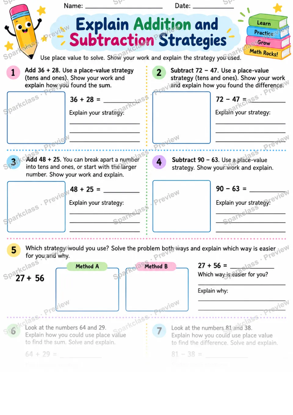 2.NBT.B.9 · Explain Strategies — Grade 2 worksheet preview