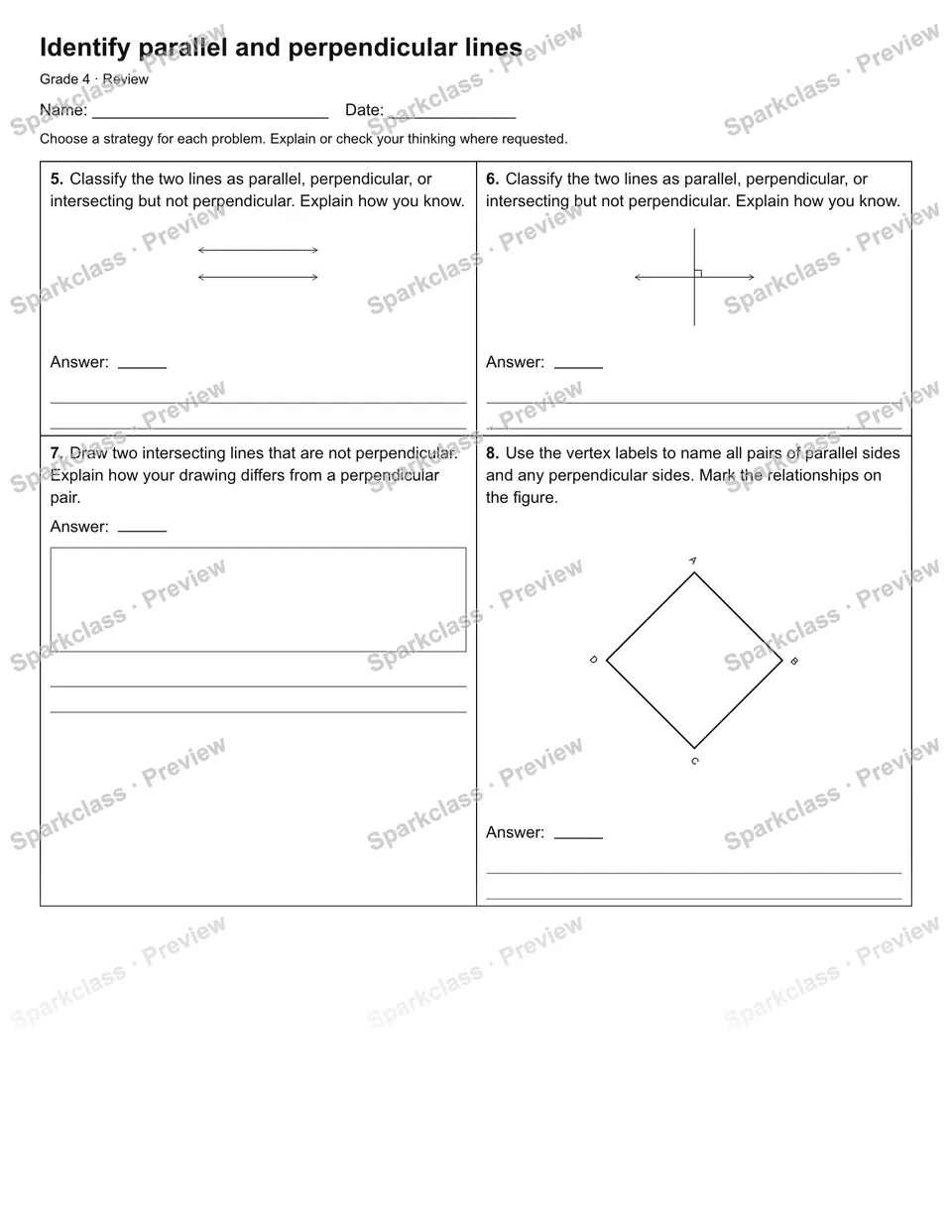 Identify parallel and perpendicular lines — Review — page 2