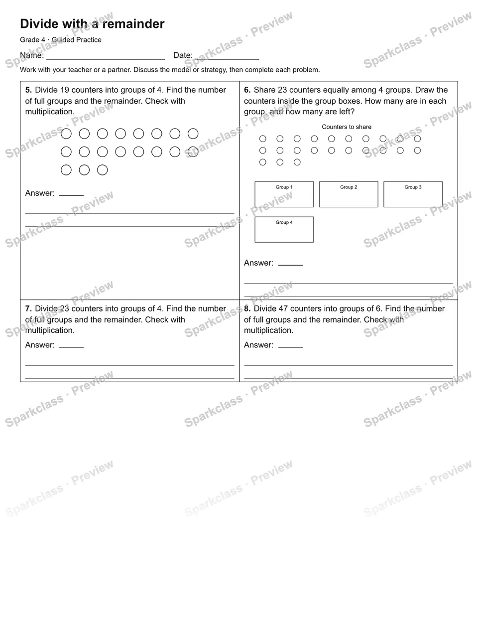 Divide with a remainder — Guided Practice — page 2