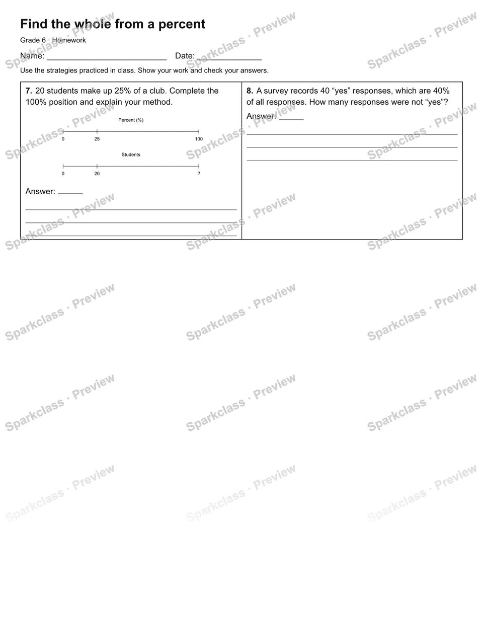 Find the whole from a percent — Homework — page 2