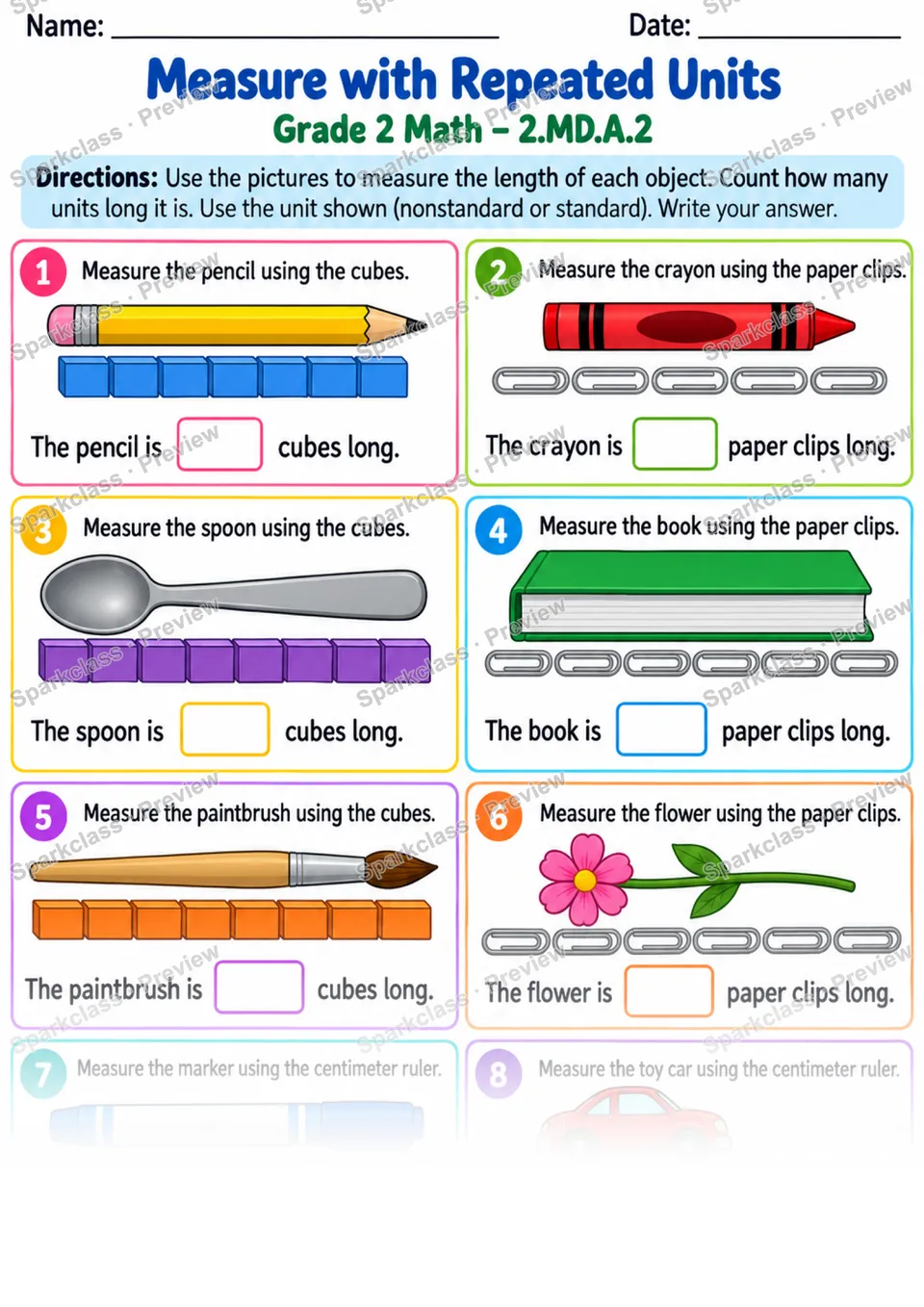 2.MD.A.2 · Different Units Guided — Grade 2 worksheet preview