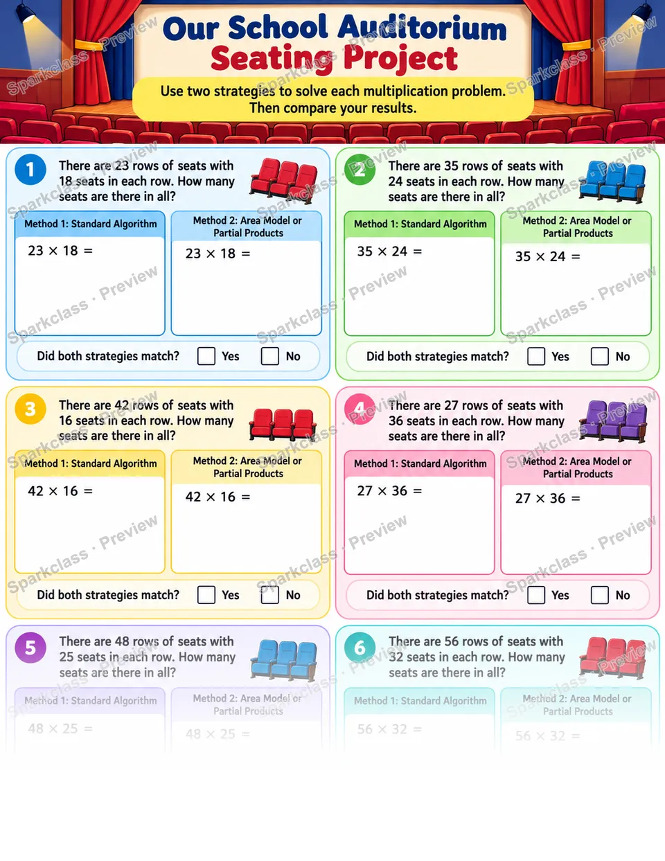 Check Multiplication With Another Strategy — Grade 4 worksheet preview
