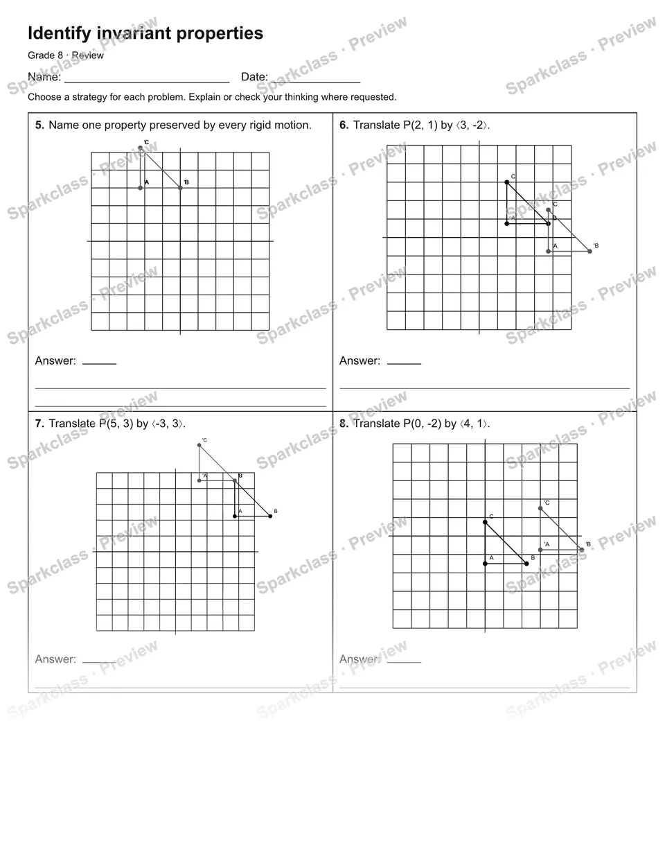 Identify invariant properties — Review — page 2