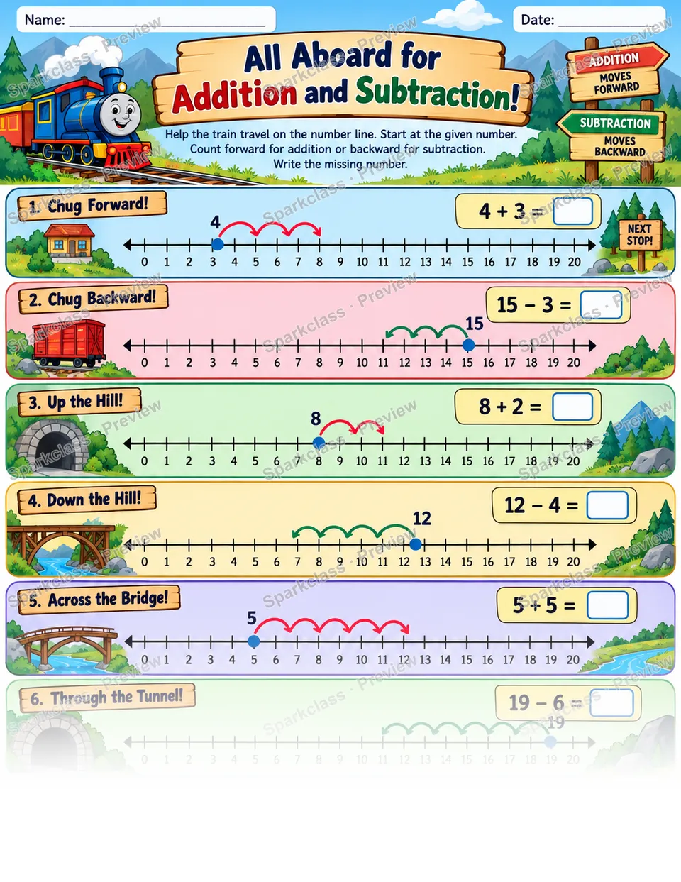 Addition Hops — Grade 1 worksheet preview
