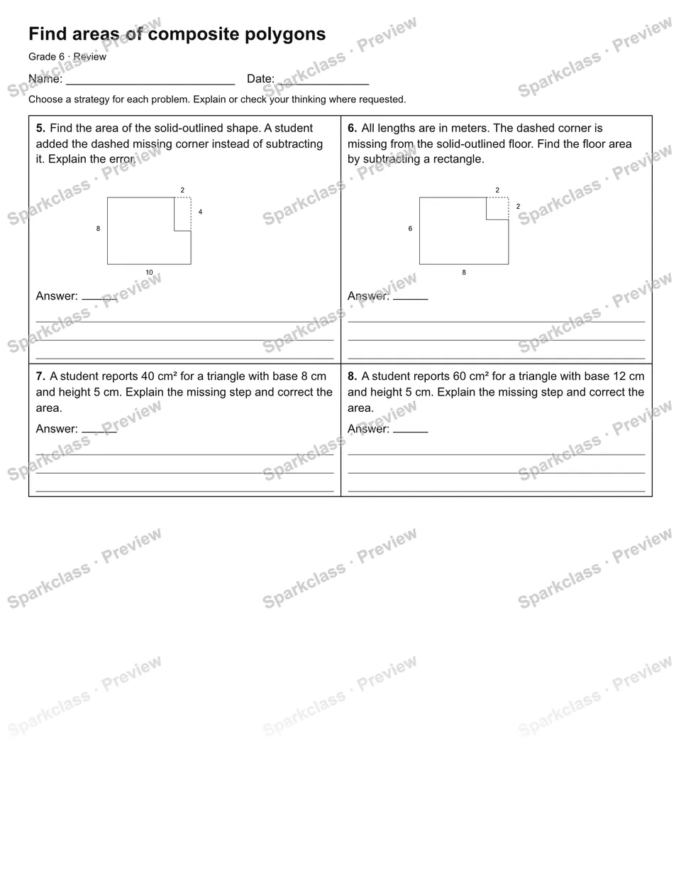 Find areas of composite polygons — Review — page 2