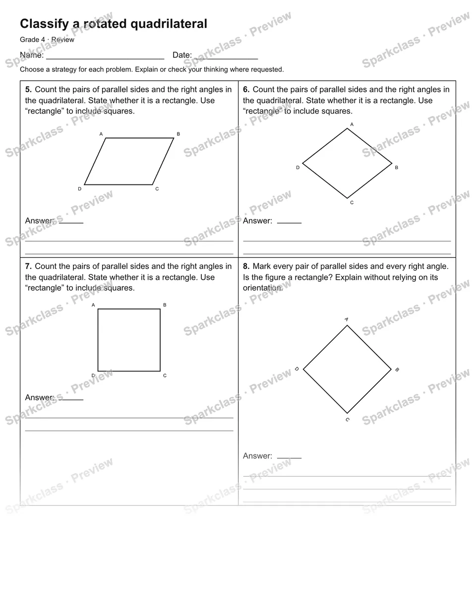Classify a rotated quadrilateral — Review — page 2