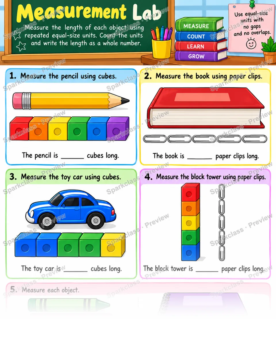 Measurement Lab Units — Grade 1 worksheet preview