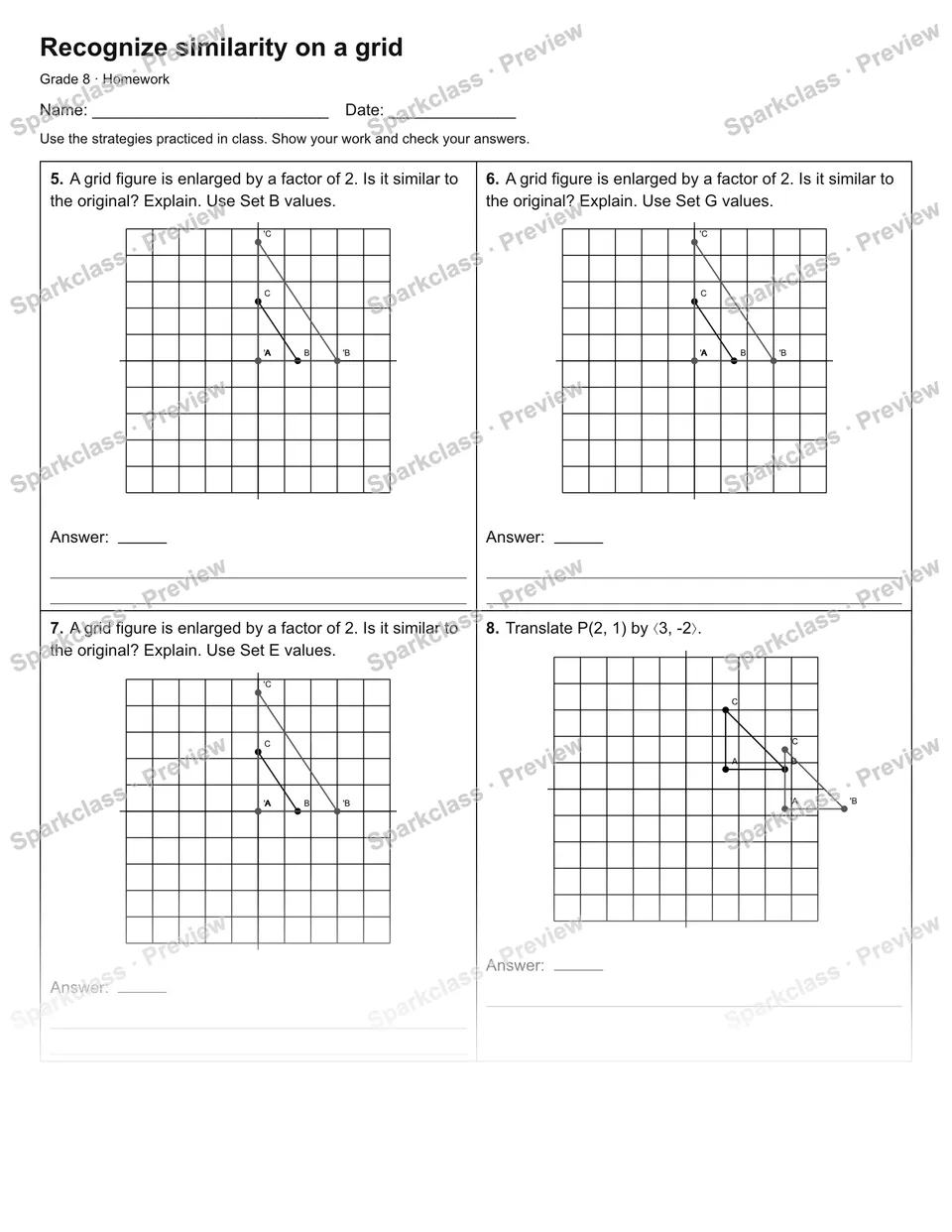 Recognize similarity on a grid — Homework — page 2