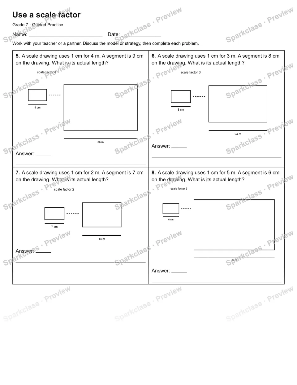 Use a scale factor — Guided Practice — page 2