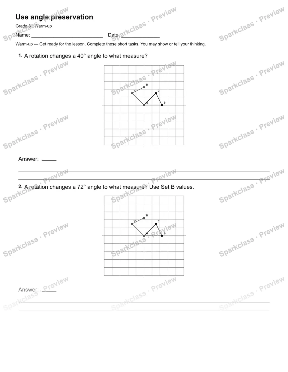 Use angle preservation — Warm-up — page 2