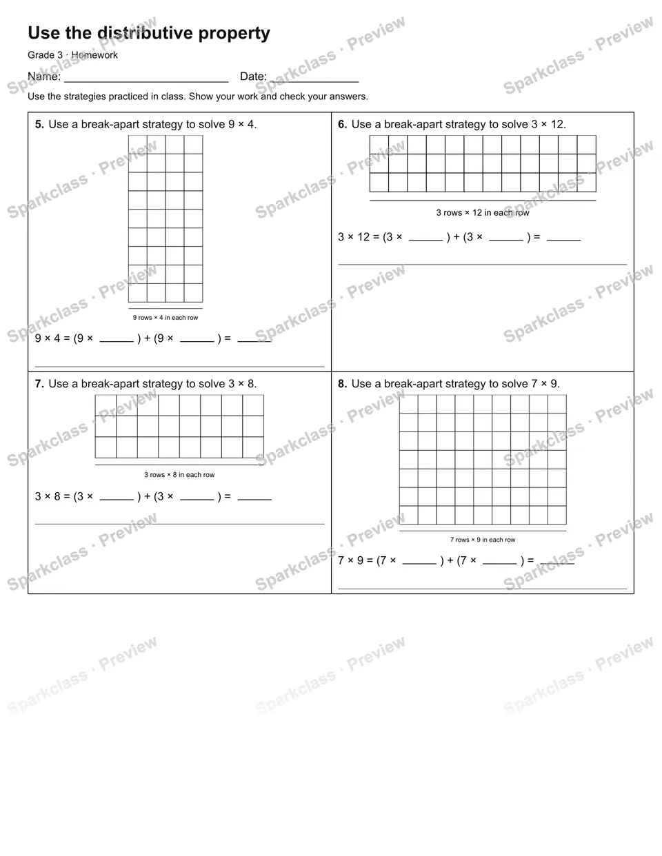 Use the distributive property — Homework — page 2