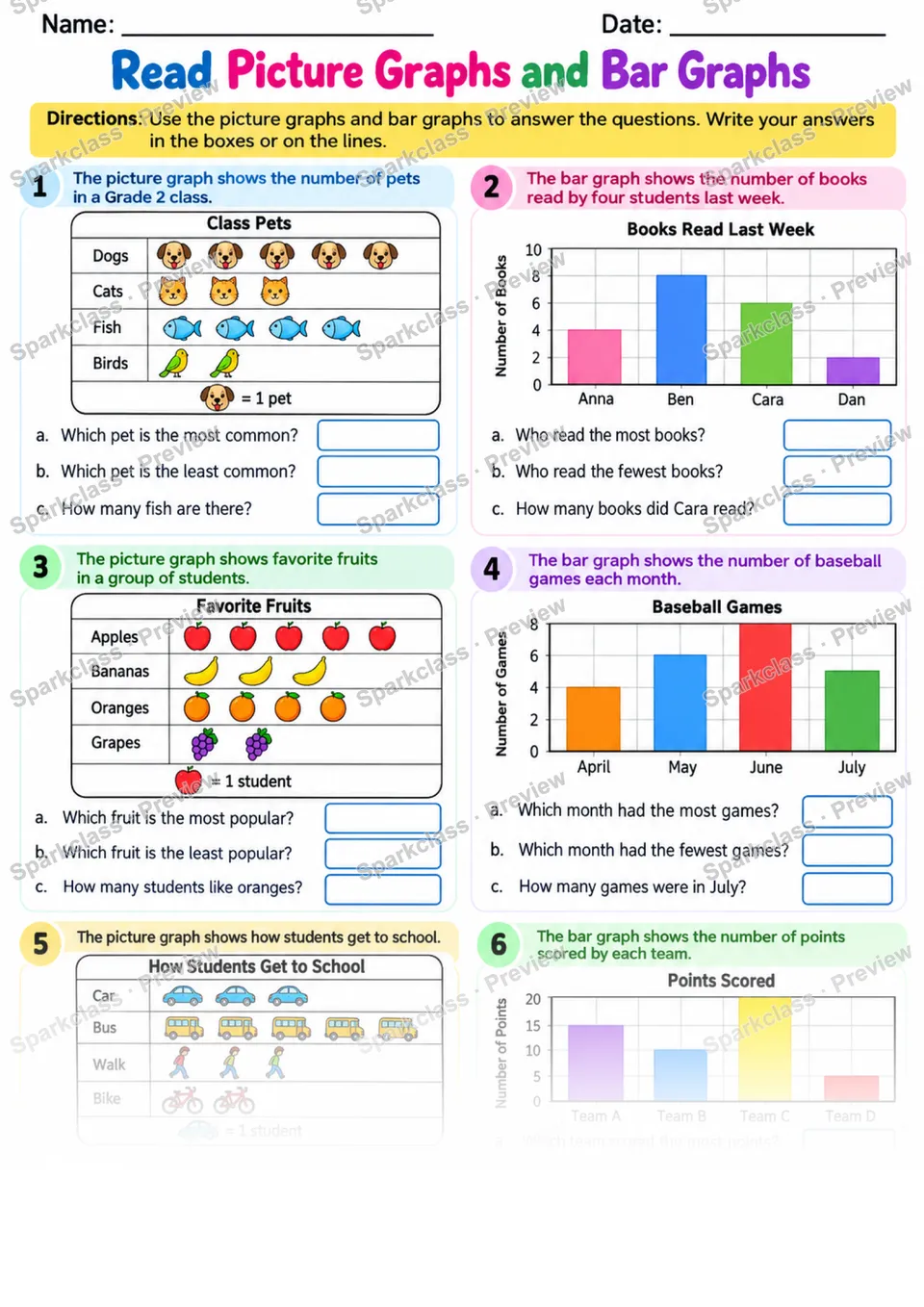 2.MD.D.10 · Graph Warmup — Grade 2 worksheet preview