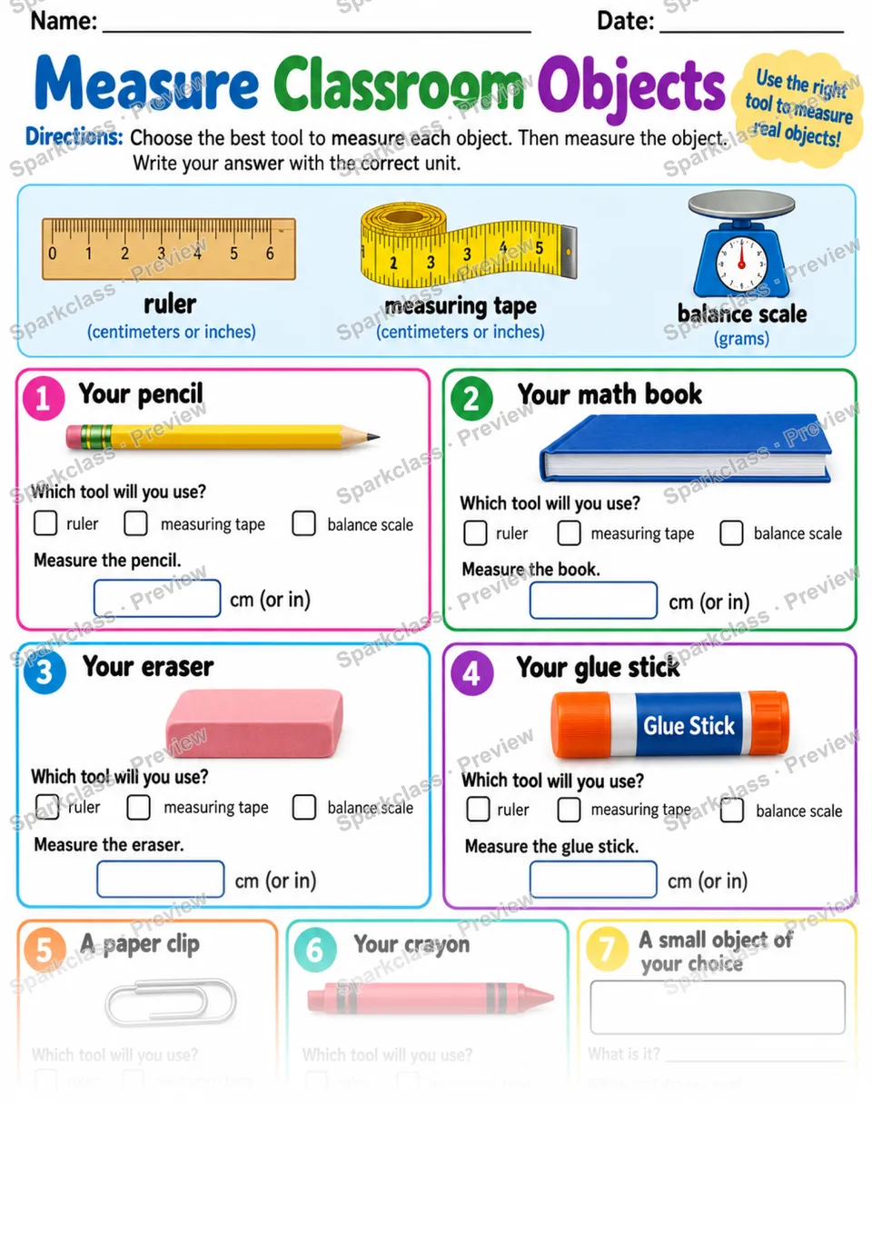 2.MD.A.1 · Measurement Review — Grade 2 worksheet preview