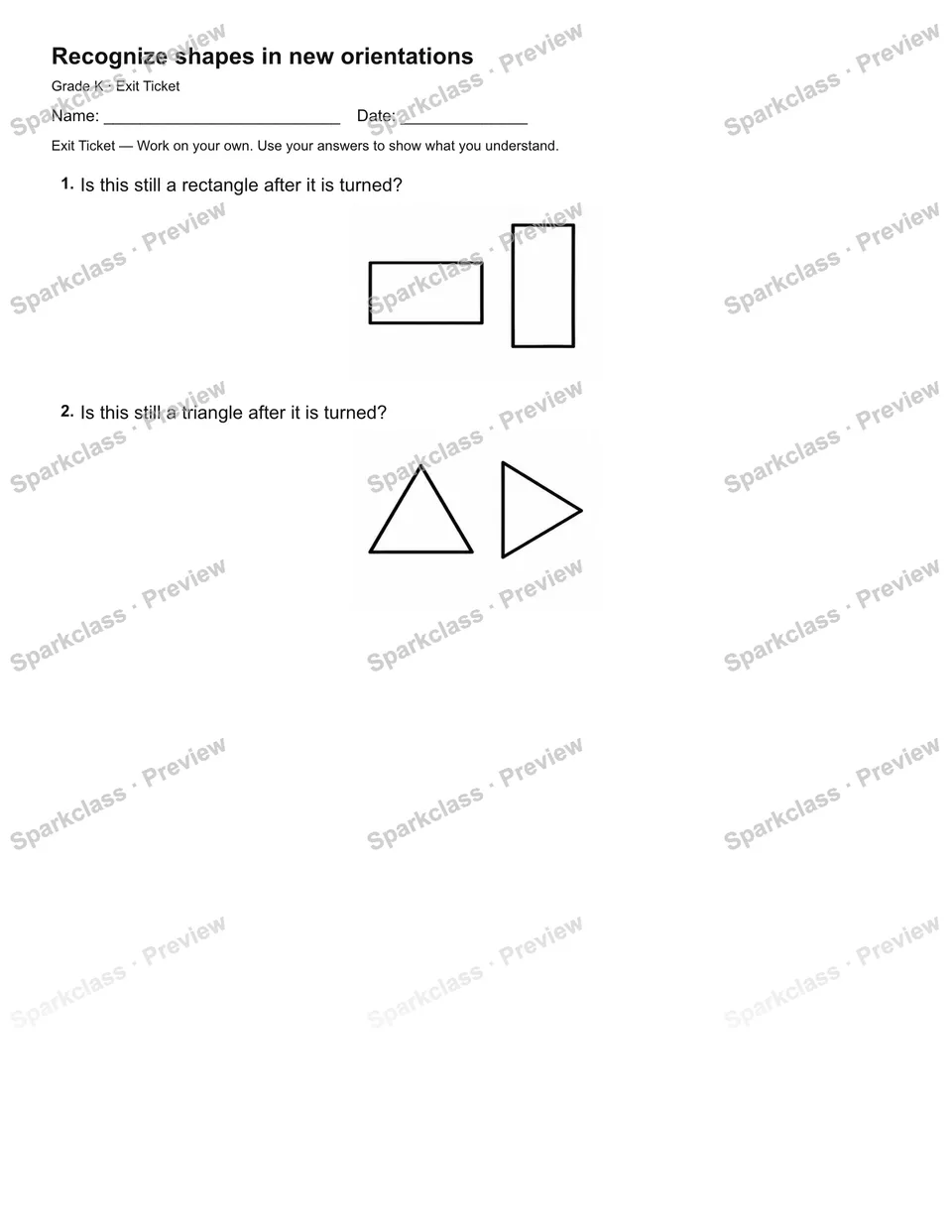 Recognize shapes in new orientations — Exit Ticket — page 2
