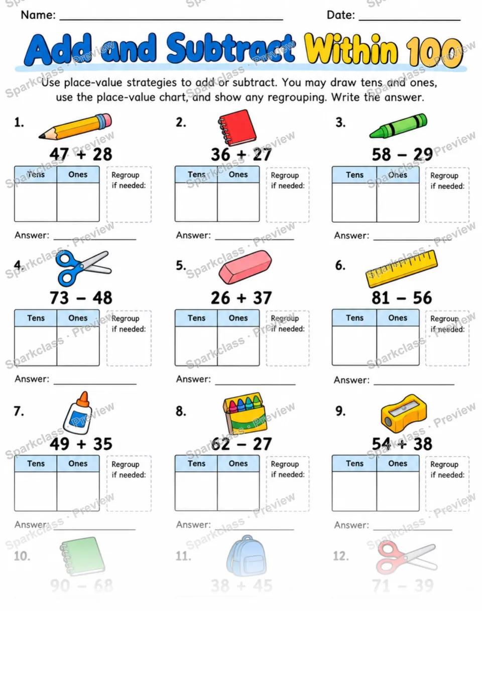 2.MD.C.8 · Change Reinforcement — Grade 2 worksheet preview