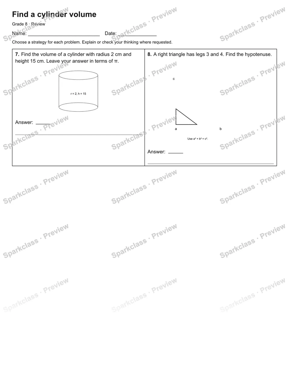 Find a cylinder volume — Review — page 2