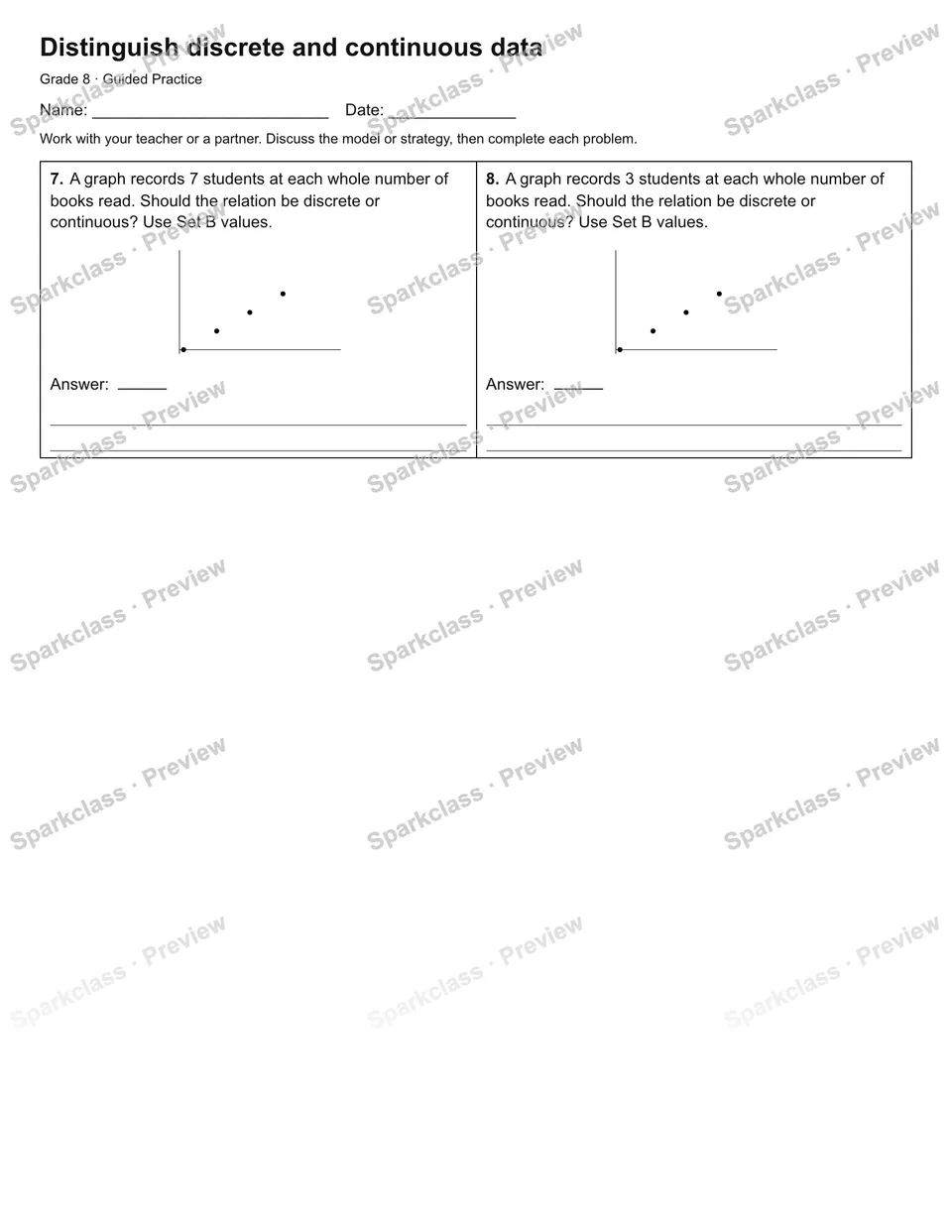 Distinguish discrete and continuous data — Guided Practice — page 2