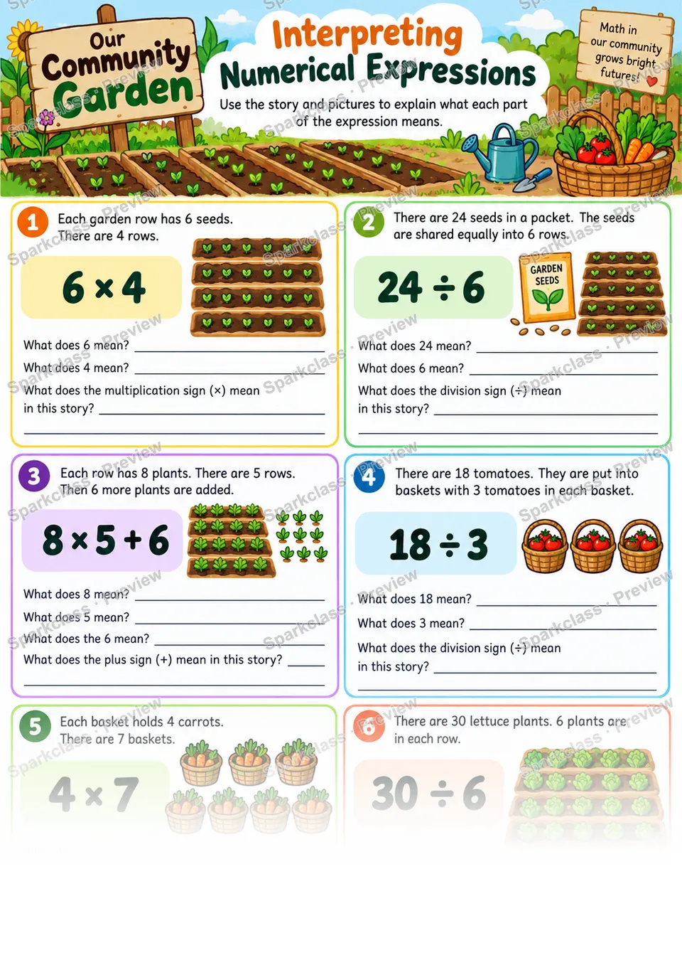 Interpret Numerical Expressions — Grade 5 worksheet preview