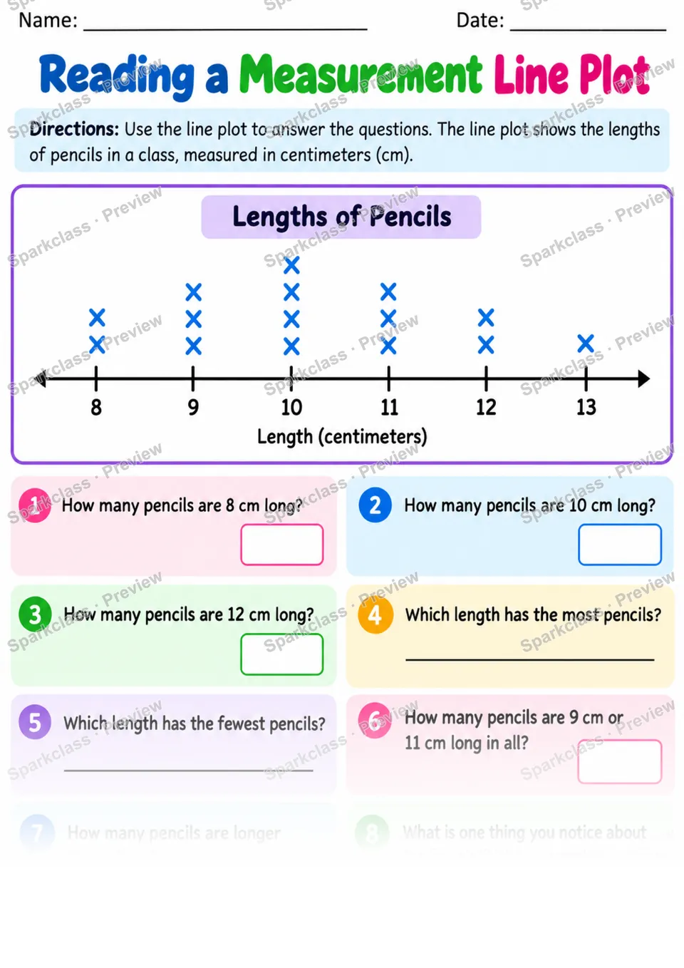 2.MD.D.9 · Line Plot Homework — Grade 2 worksheet preview