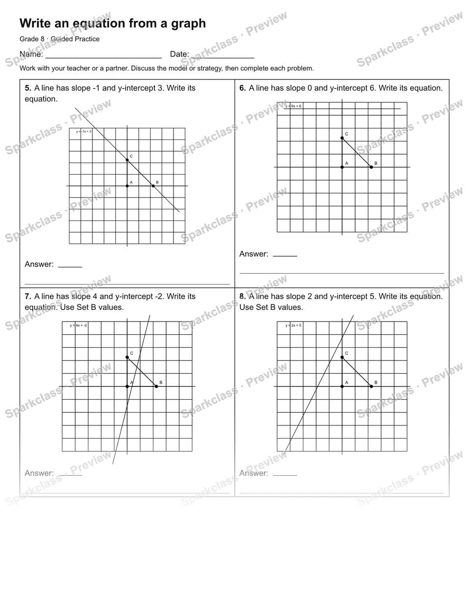 Write an equation from a graph — Guided Practice — page 2