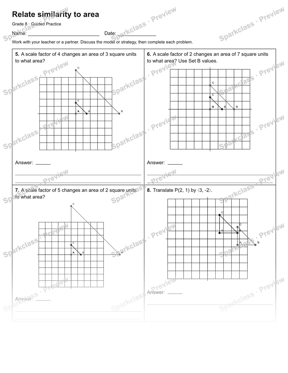 Relate similarity to area — Guided Practice — page 2