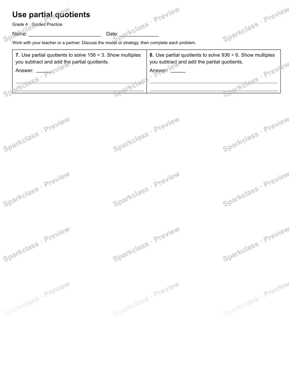Use partial quotients — Guided Practice — page 2