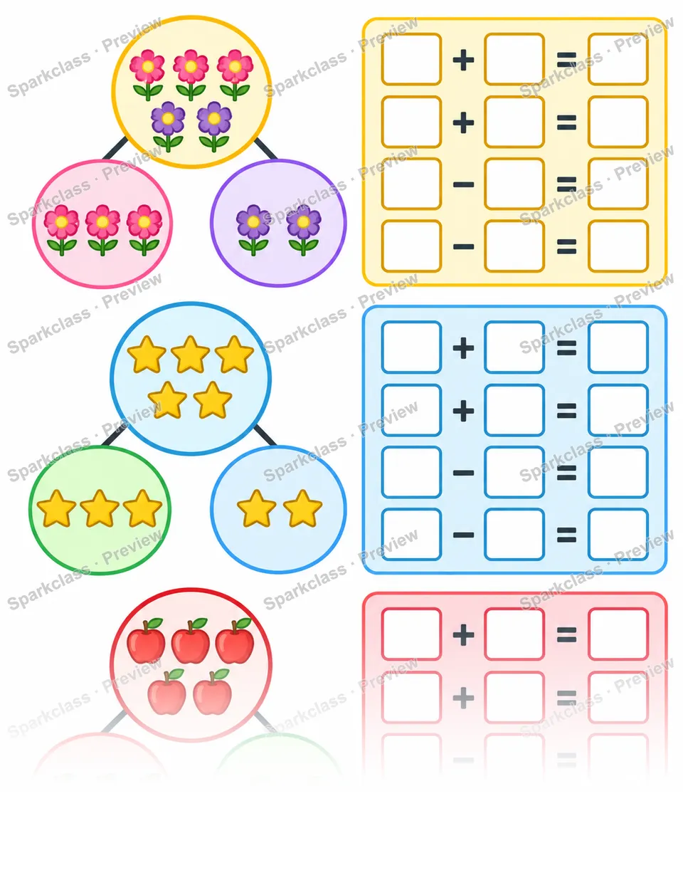 Fact Family Warm-up — Grade 1 worksheet preview