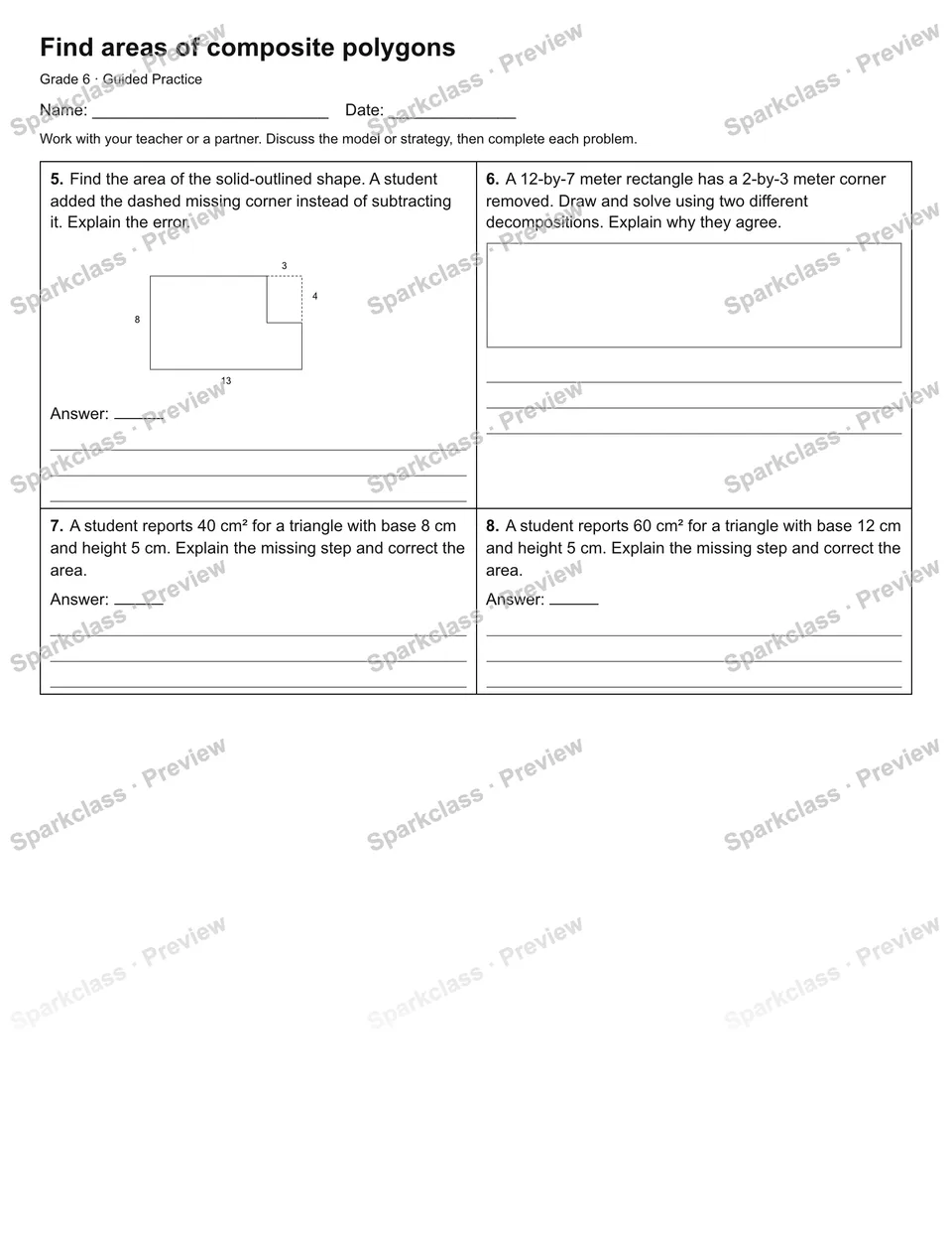 Find areas of composite polygons — Guided Practice — page 2