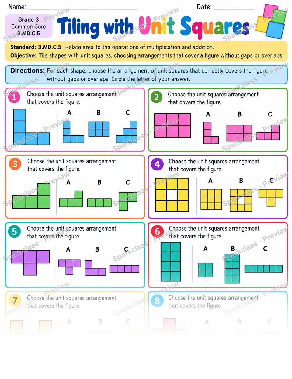 Cover No Gaps Overlaps 01 — Grade 3 worksheet preview