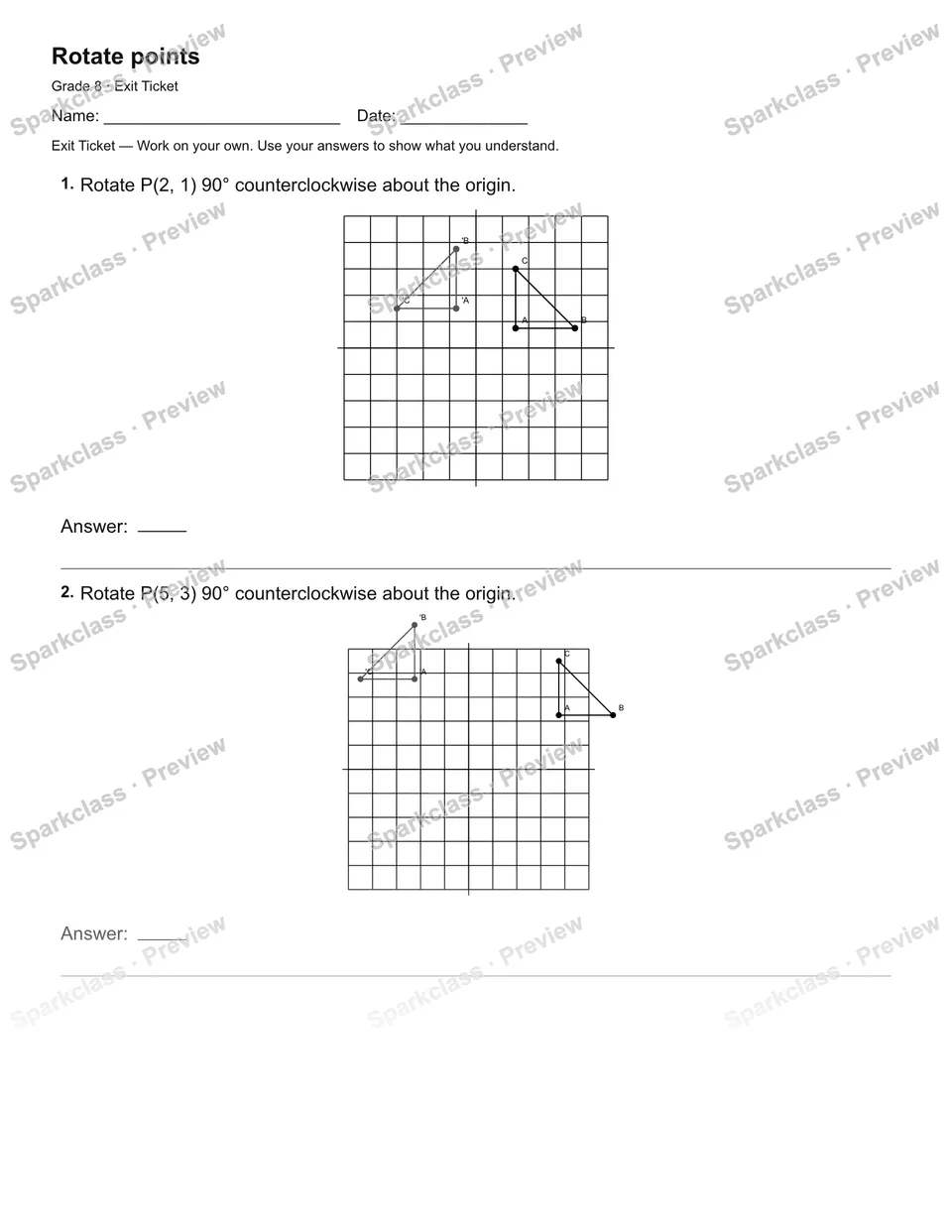 Rotate points — Exit Ticket — page 2