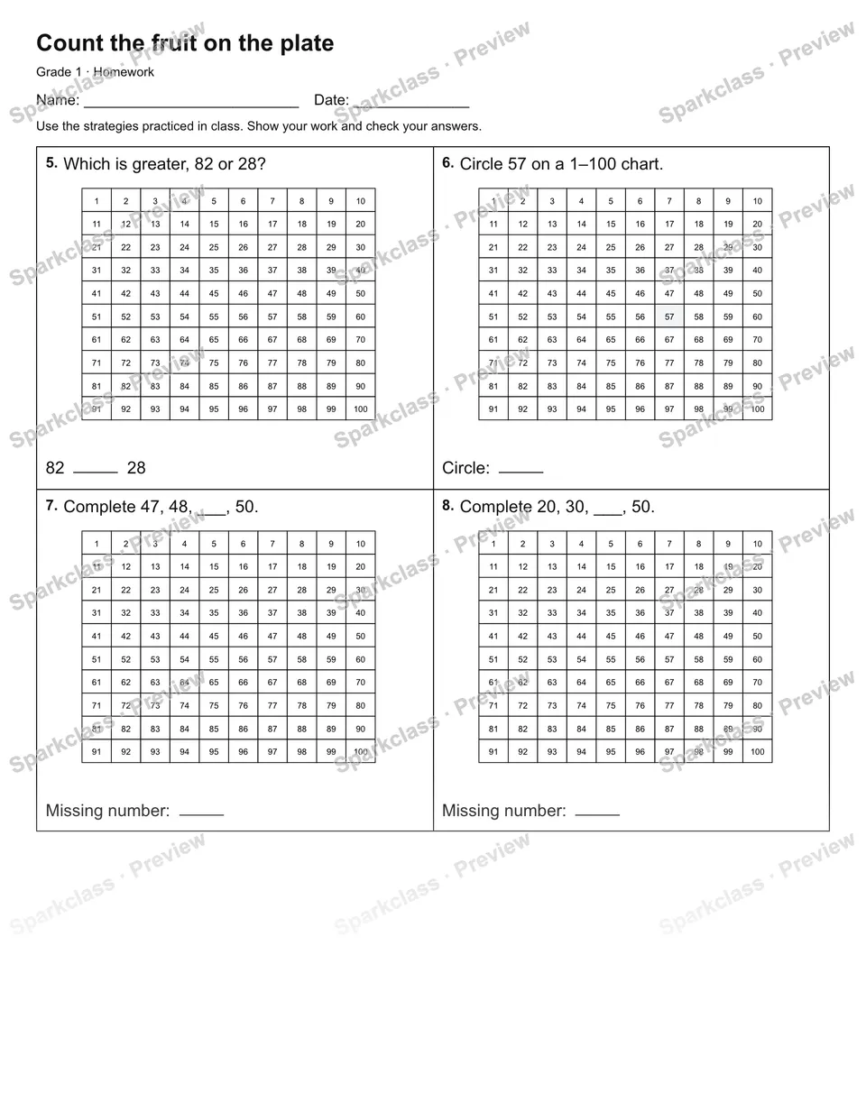 Count the fruit on the plate — Homework — page 2