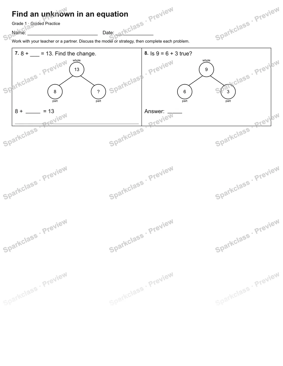 Find an unknown in an equation — Guided Practice — page 2