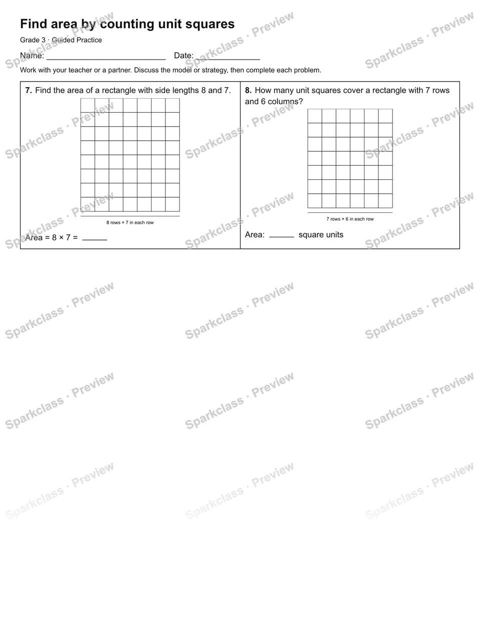 Find area by counting unit squares — Guided Practice — page 2