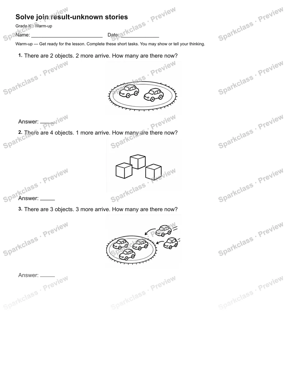 Solve join result-unknown stories — Warm-up — page 2
