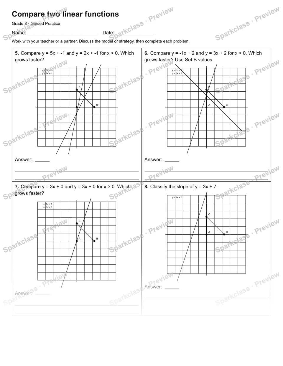 Compare two linear functions — Guided Practice — page 2