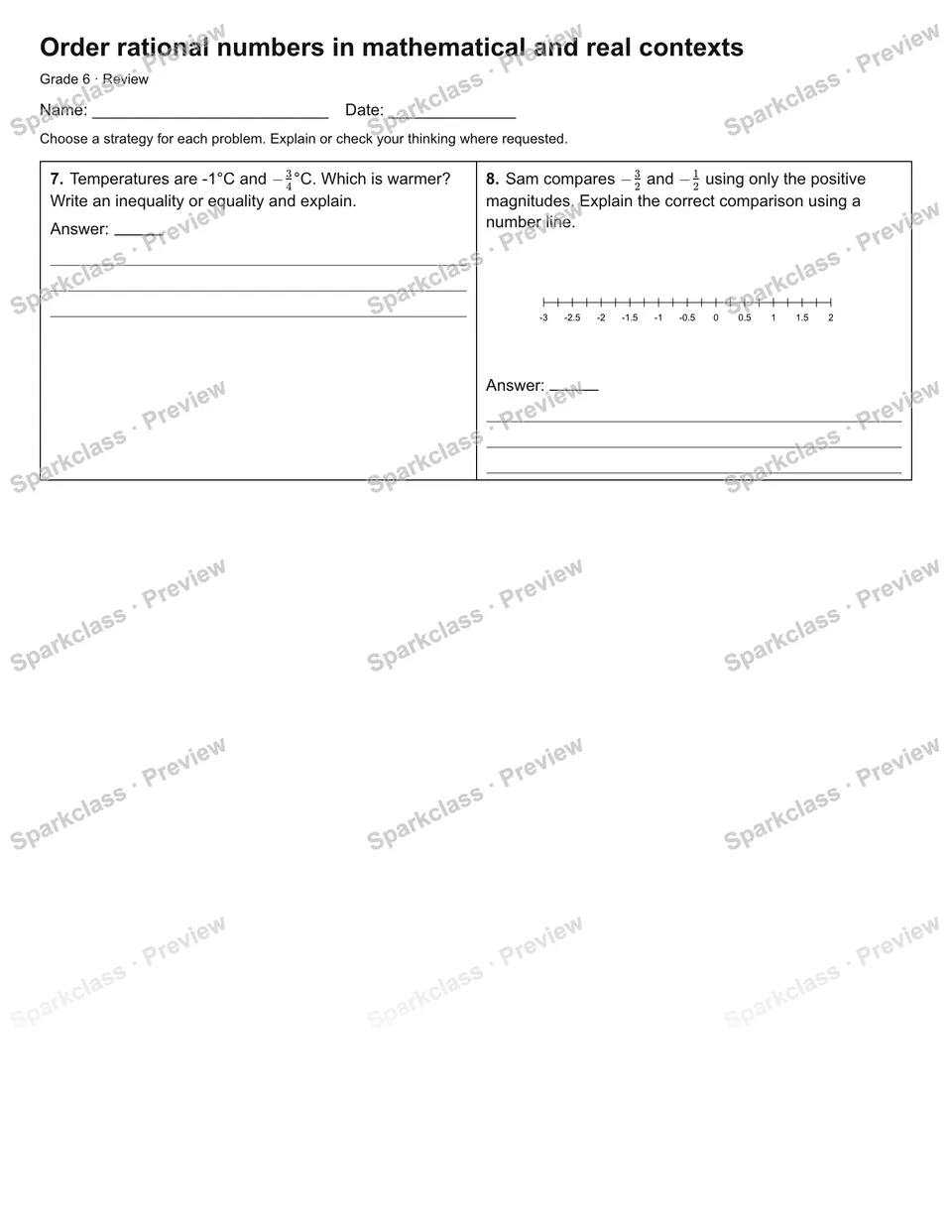 Order rational numbers in mathematical and real contexts — Review — page 2