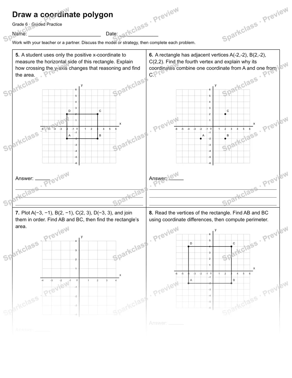 Draw a coordinate polygon — Guided Practice — page 2