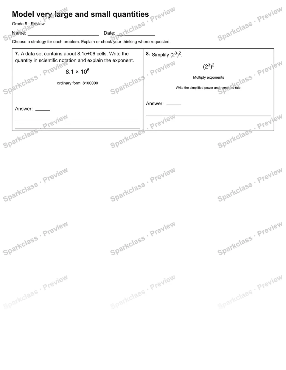 Model very large and small quantities — Review — page 2