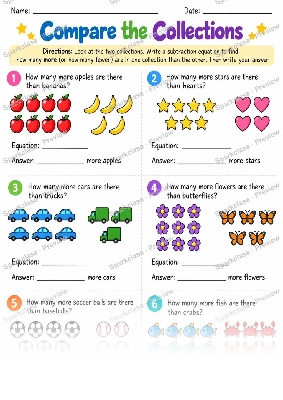 2.OA.A.1 · Compare Stories Reinforcement — Grade 2 worksheet preview