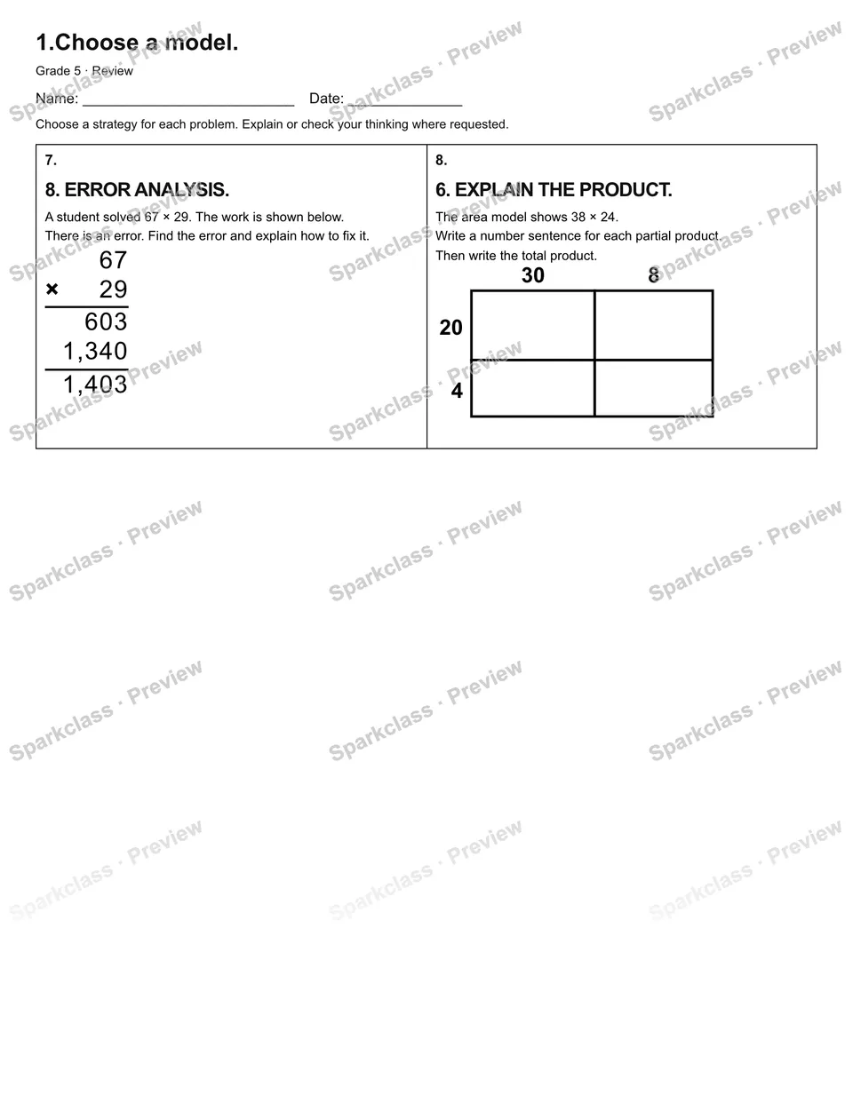 1.Choose a model. — Review — page 2