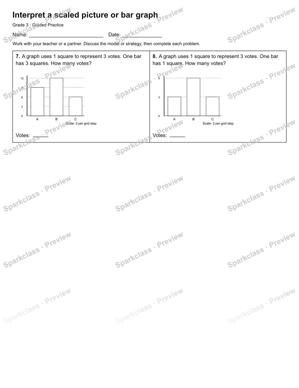 Interpret a scaled picture or bar graph — Guided Practice — page 2