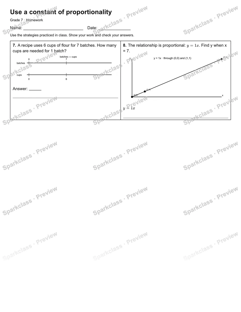 Use a constant of proportionality — Homework — page 2