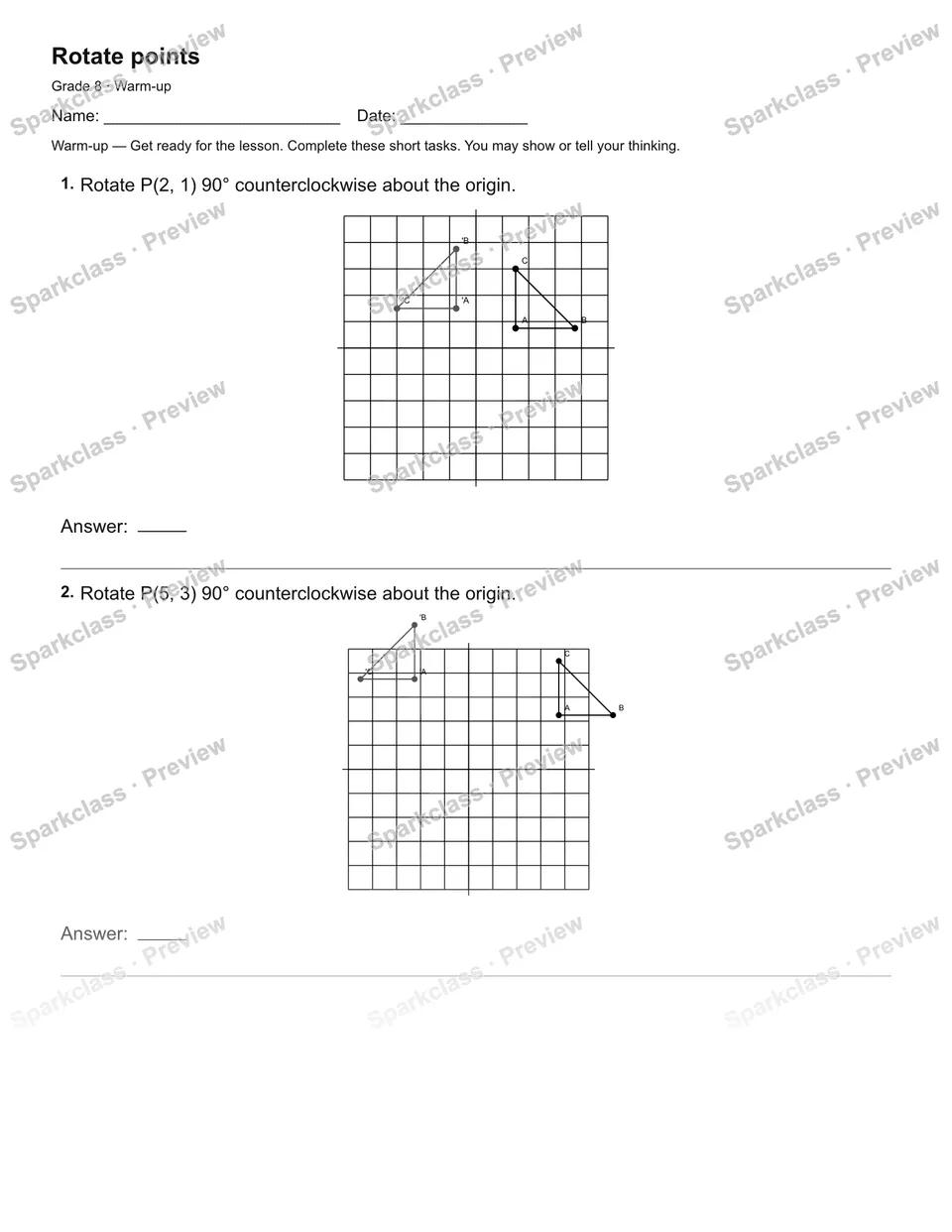 Rotate points — Warm-up — page 2